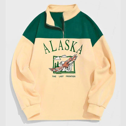 Alaska Eagle Graphic Zipped Sweatshirt - Molvana