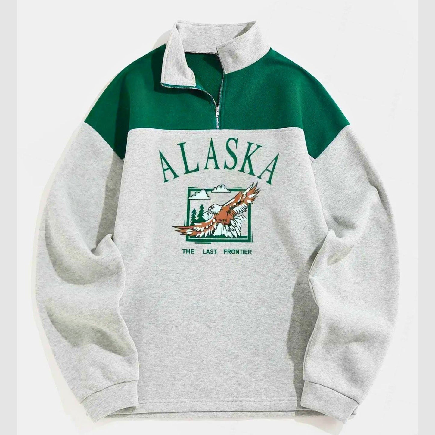 Alaska Eagle Graphic Zipped Sweatshirt - Molvana