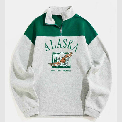 Alaska Eagle Graphic Zipped Sweatshirt - Molvana