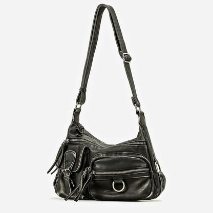 LuxeWashed Retro Leather Shoulder Bag - Molvana