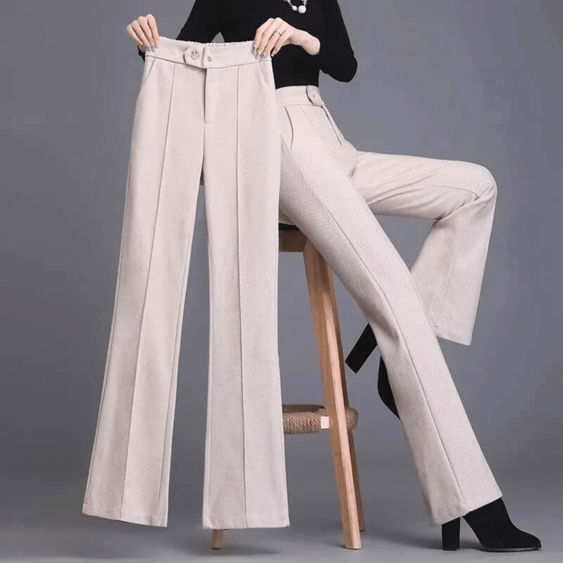 Molvana - Aurela High - Waist Trousers - 14:1254#apricot;5:4183