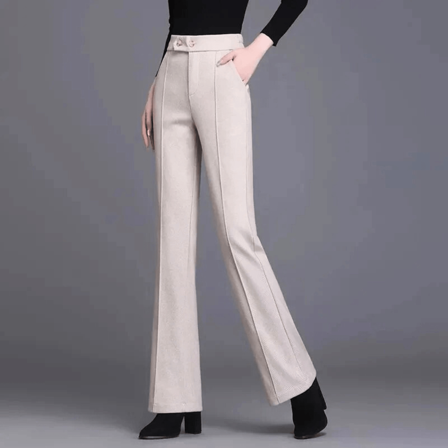 Molvana - Aurela High - Waist Trousers - 14:1254#apricot;5:4183