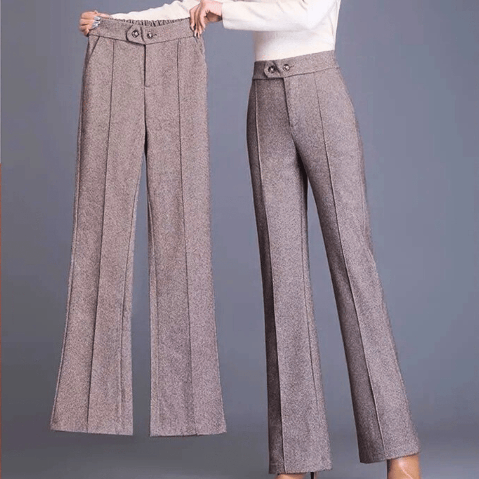 Molvana - Aurela High - Waist Trousers - 14:173#coffee;5:4183