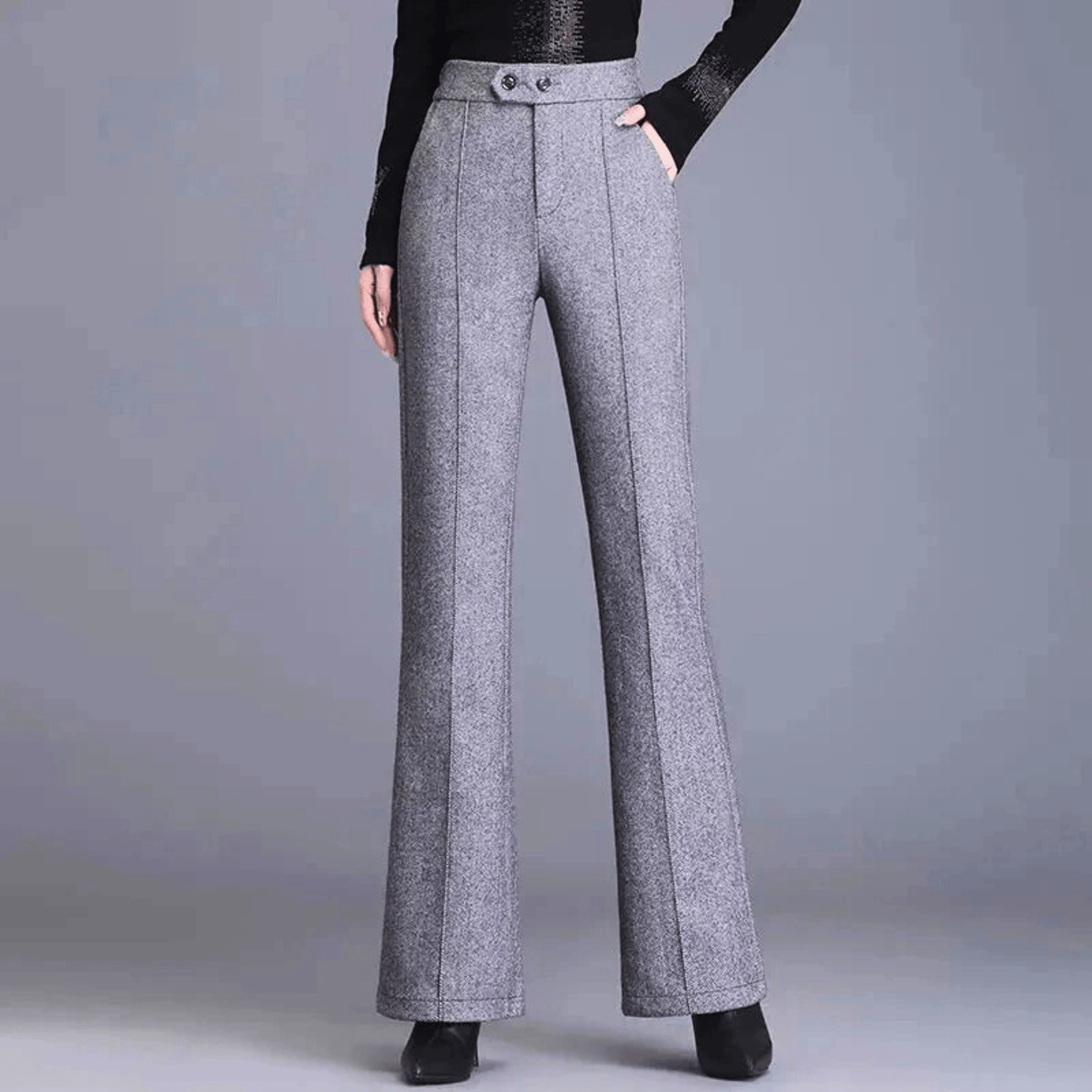 Molvana - Aurela High - Waist Trousers - 14:771#Grey;5:4183