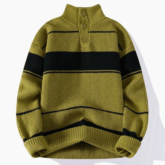 Molvana - LuxeStripe Knit Sweater - 14:200004889;5:4182#XXL 73 - 80KG